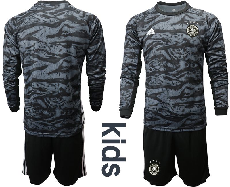 Youth 2019-2020 Season National Team Germany black long sleeve goalkeeper Soccer Jersey->germany jersey->Soccer Country Jersey